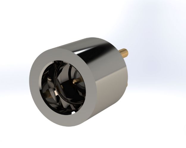 SMP Male Straight PCB Straight Thru Termination, Round Body