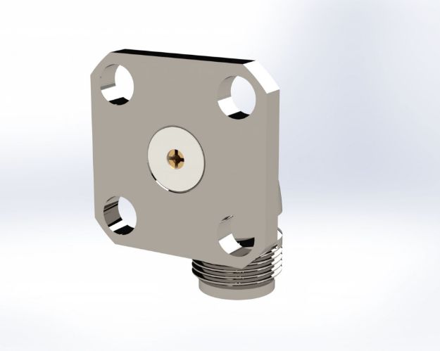 Picture of SMA Female Radius Right Angle to Field Replaceable(.015) PIN