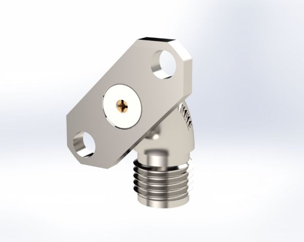 Picture of SMA Female Radius Right Angle,45 Degree (Right),2-HOLE, Field Replaceable