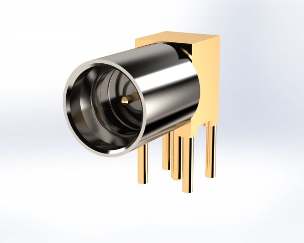 SMP Male Right Angle to PCB Mount Connector