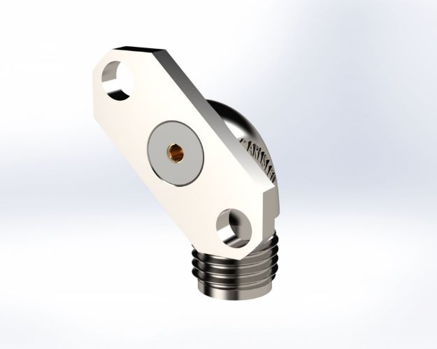 Picture of SMA Female Radius Right Angle, 45 Degree (Left), 2-Hole, Field Replaceable