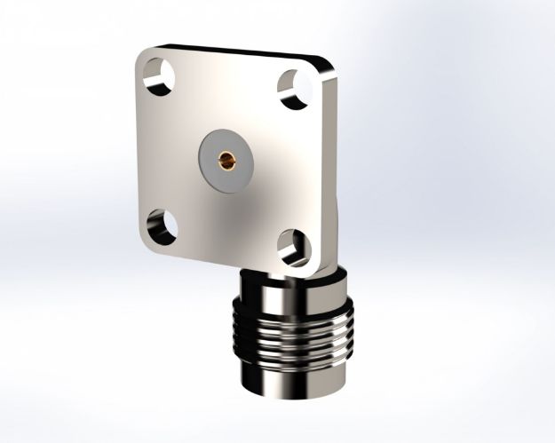 TNC Female SWEPT Right Angle,4-Hole, Field Replaceable (.036), 9042-1CCSF