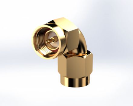 Radius Right Angle SMA Male to SMA Male Connector, 5065 Radius Right Angle SMA Male to SMA Male Connector, 5065