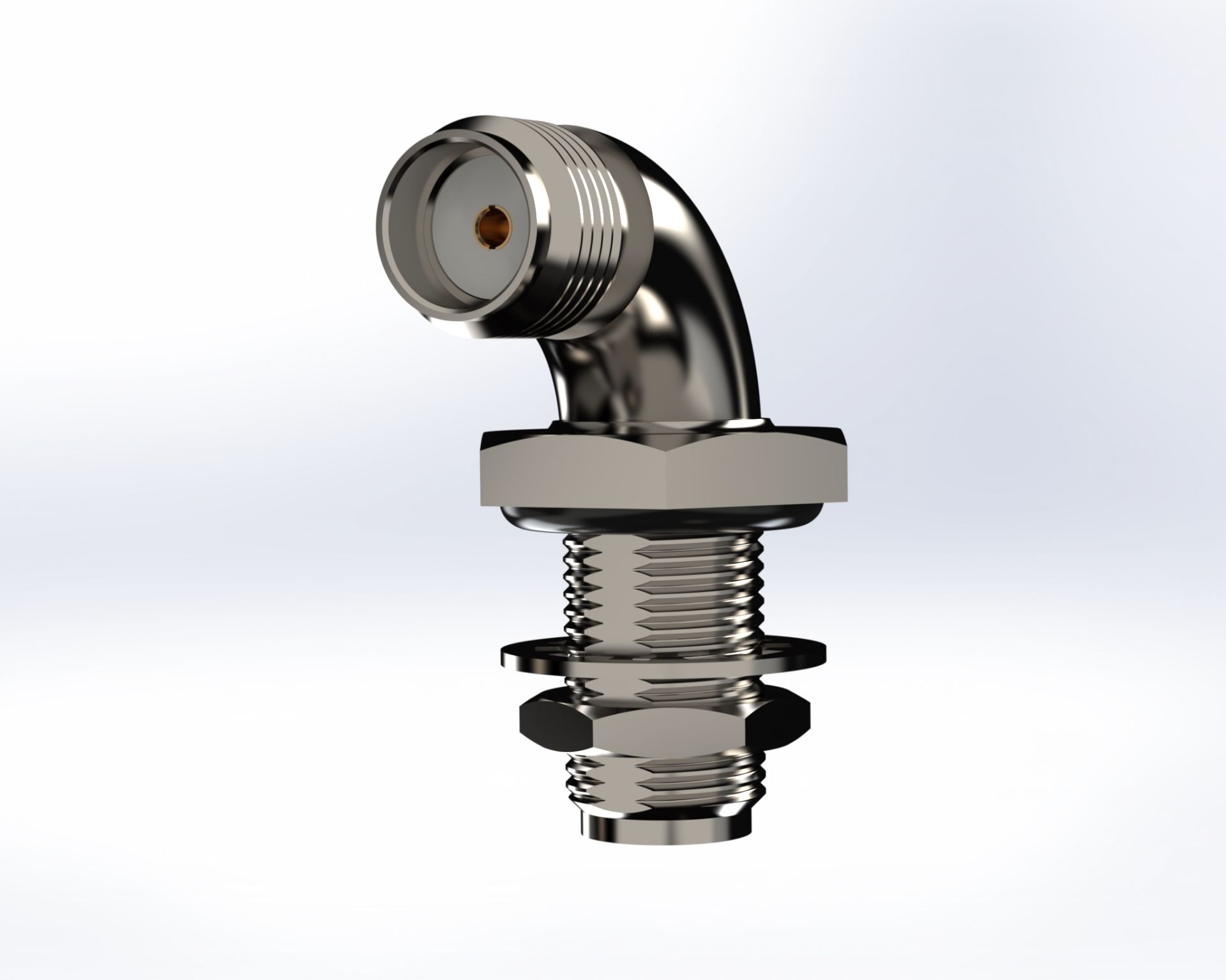SMA Female to Female Bulkhead Radius R/A Connector | Amphenol CDI