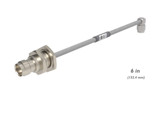 TNC Female Bulkhead to SMA Male R/A Cable Assembly, Semi Flex 0.141", 6", 134376013206