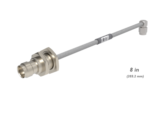 TNC Female Bulkhead to SMA Male R/A Cable Assembly, Semi Flex 0.141", 8", 134376013208
