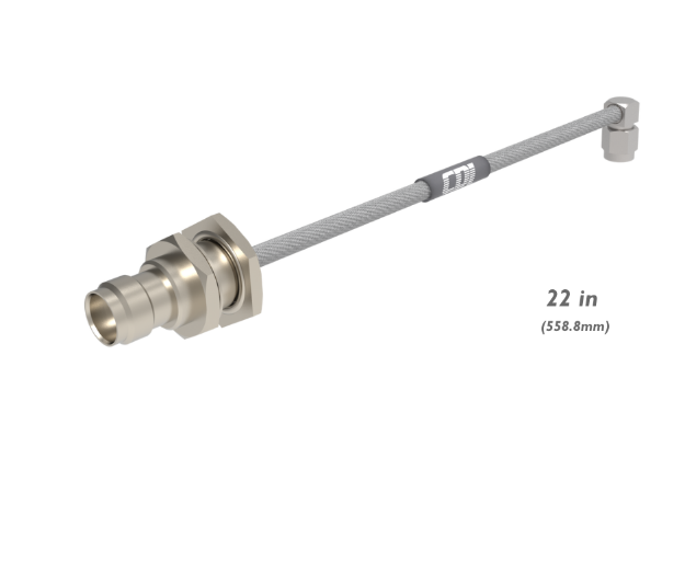 TNC Female Bulkhead to SMA Male R/A Cable Assembly, Semi Flex 0.141", 22", 134376013222