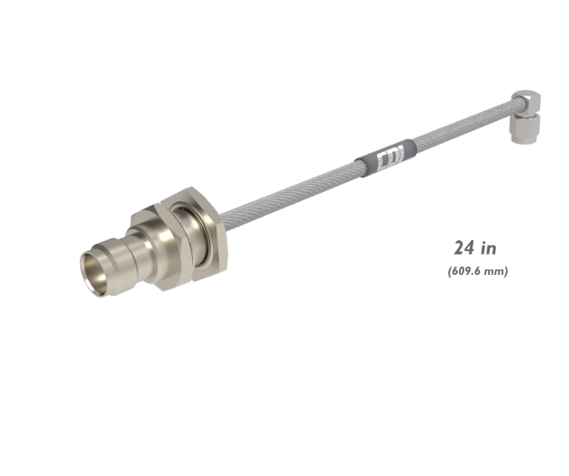 TNC Female Bulkhead to SMA Male R/A Cable Assembly, Semi Flex 0.141", 24", 134376013224