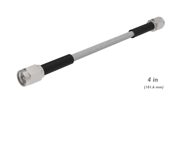 SMA Male to SMA Male Cable Assembly, Semi Flex 0.086", PVC Jacket, 4", 136366205204