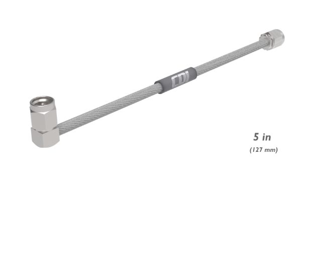 SMA Male to SMA Male R/A Cable Assembly, Semi Flex 0.086", 5", 136376005205