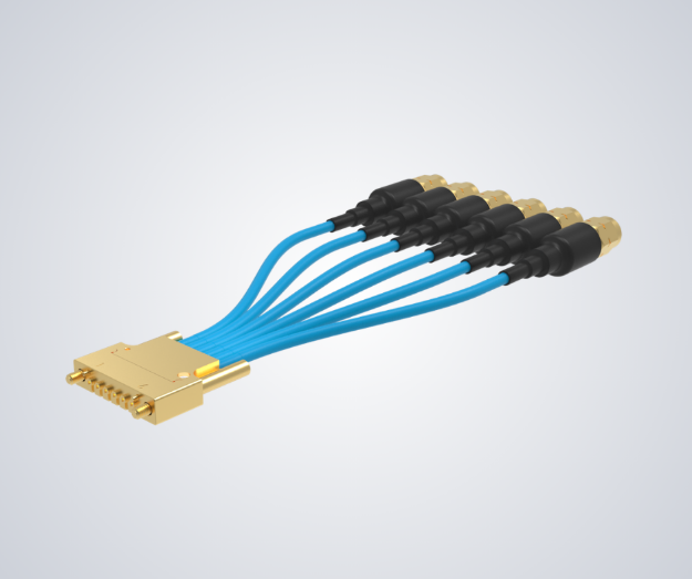 Picture of CoreCryo 047 NM Assy, 1xRow HC STRIPLINE 6CH to SMA(M), 31cm