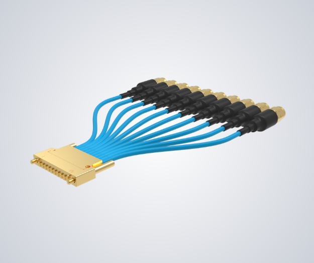 Picture of CoreCryo 047 NM Assy, 1xRow HC STRIPLINE 10CH to SMA(M), 31cm