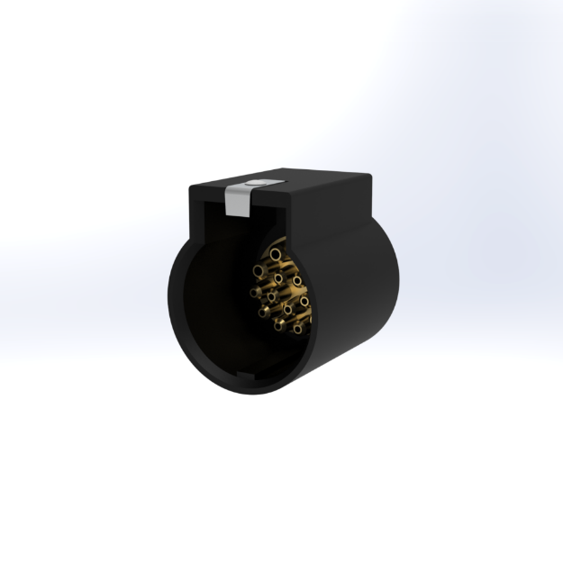Quick Disconnect Keyhole Receptacle, 2 Hole Flange, 15 Position, PC Tail Contacts