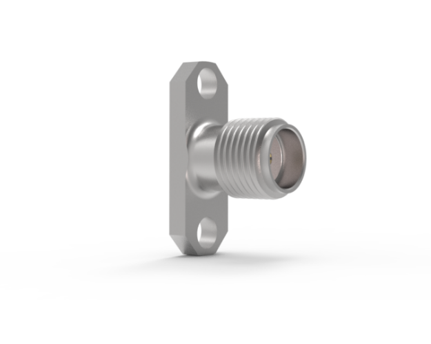 SMA(F) 2-Hole Flange Mount Connector with EMI Gasket, Field Replaceable, 5602-5CCSF