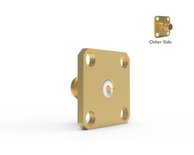 SMA (F) 4 Hole (.687 SQ) Flange Mount to Tab Term., 5271