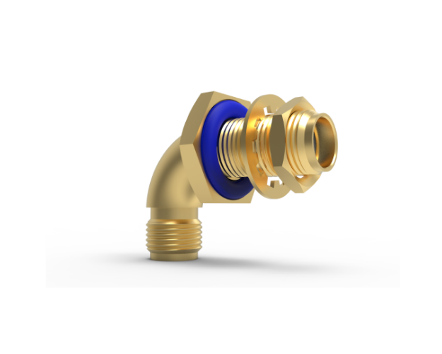 SMA Female to Female Bulkhead Radius Right Angle Adapter, 5135CC