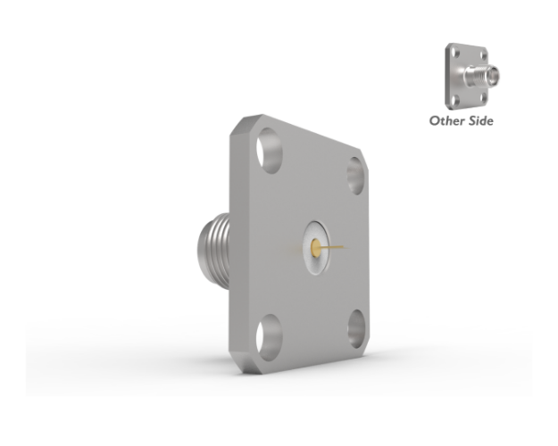 SMA Female 4-Hole .687" Connector to Tab Termination, Passivated, 5271CCSF