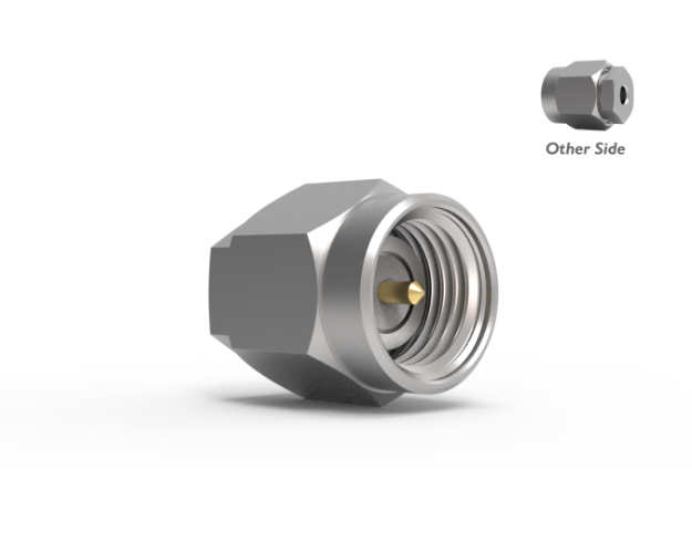 SMA Male Straight Connector to .085 Semi Rigid Cable, Passivated, 5285-0-4SF