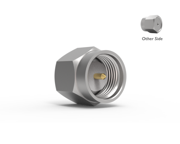 SMA Male Straight Connector to .046 Semi Rigid Cable, Passivated, 5285-5CCSF