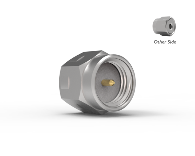 SMA Male Straight Connector to .085 Semi Rigid Cable, Passivated, 5285-7CCSF