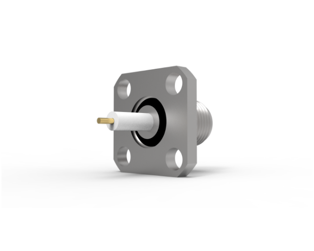 SMA Female 4-Hole Flange Mount to Straight Termination, 5308-0-2CCSF