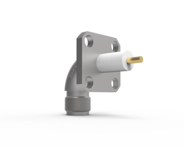 SMA Female Radius Right Angle 4-Hole Straight Termination, 5285-8CCSF
