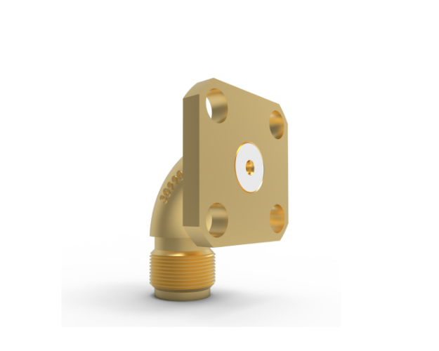 SMA Female Radius Right Angle 4-Hole (.5 SQ) Mount Field Replaceable, 5530-1