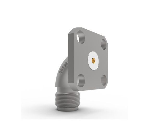 SMA Female Radius Right Angle 4-Hole (.5 SQ) Mount Field Replaceable Connector, 5530-1CCCESF