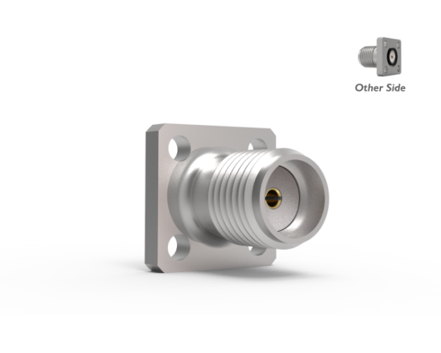 SMA Female 4-Hole, EMI Field Replaceable.015 Pin Connector, Passivated, 5603-5CCSF
