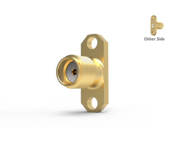SMA Female Straight 2-Hole Field Replaceable (.018) Connector, 5663-6CC