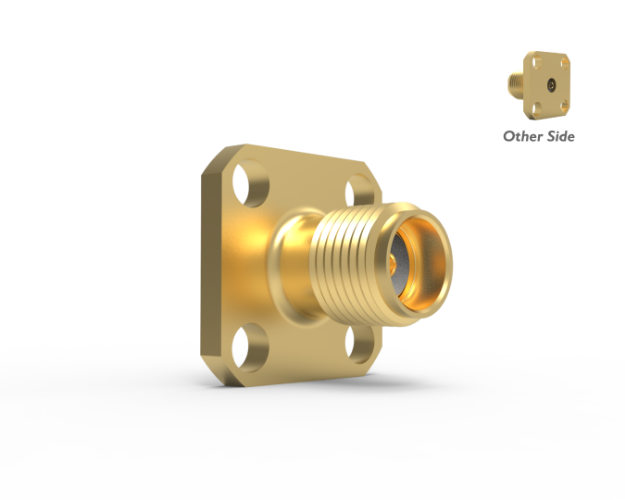 SMA Female Straight 4-Hole Field Replaceable, Air Section (.036) Connector, 5680-1CC