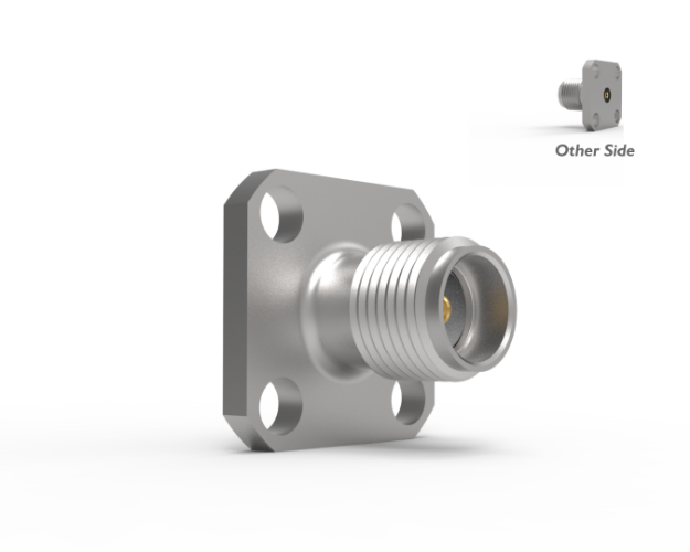 SMA Female Straight 4-Hole Field Replaceable, Air Section (.02) Connector, 5680-2CCSF