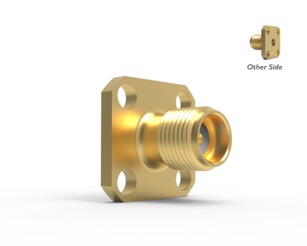 SMA Female Straight 4-Hole Field Replaceable, Air Section (.015) Connector, 5680-5CC