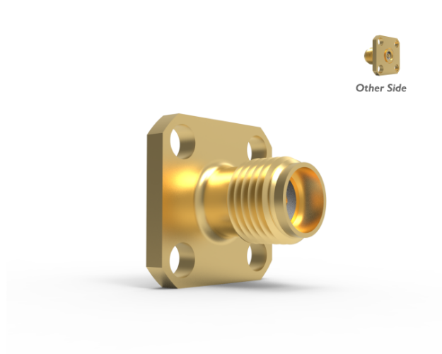 SMA Female Straight , 4-Hole, EMI, Field Replaceable (.015) Connector, 5684-5CC