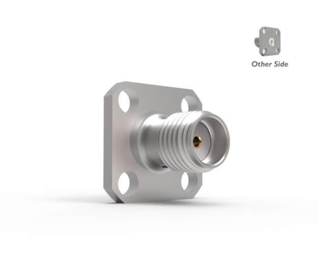 SMA Female Straight 4-Hole, Tab Termination Panel Connector, 5763CCSF