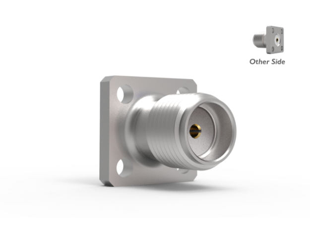 SMA Female Straight, 4-Hole, Field Replaceable (.036) Panel Connector, Passivated, 5937-1CCSF