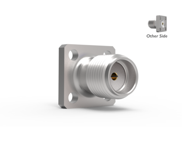 SMA Female Straight, 4-Hole, Field Replaceable (.02) Panel Connector, 5937-2CCSF