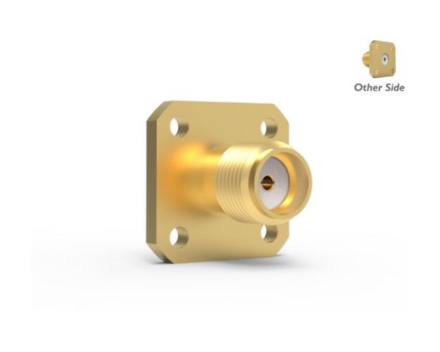 SMA Female 4-Hole, Field Replaceable (.02) Panel Connector, 5980-2CC