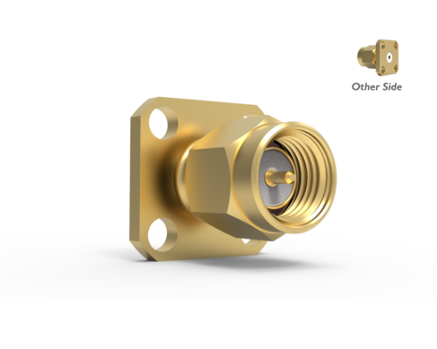 SMA Male Straight, 4-Hole, Field Replaceable (.036) Panel Connector, 5982-1CC